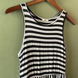 Egs by Eloges Black and White Stripped Dress